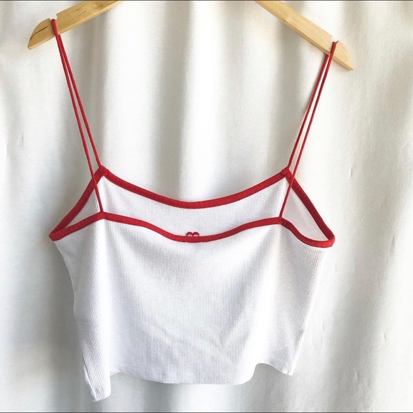 Topshop white ribbed crop top - Picture 2 of 2